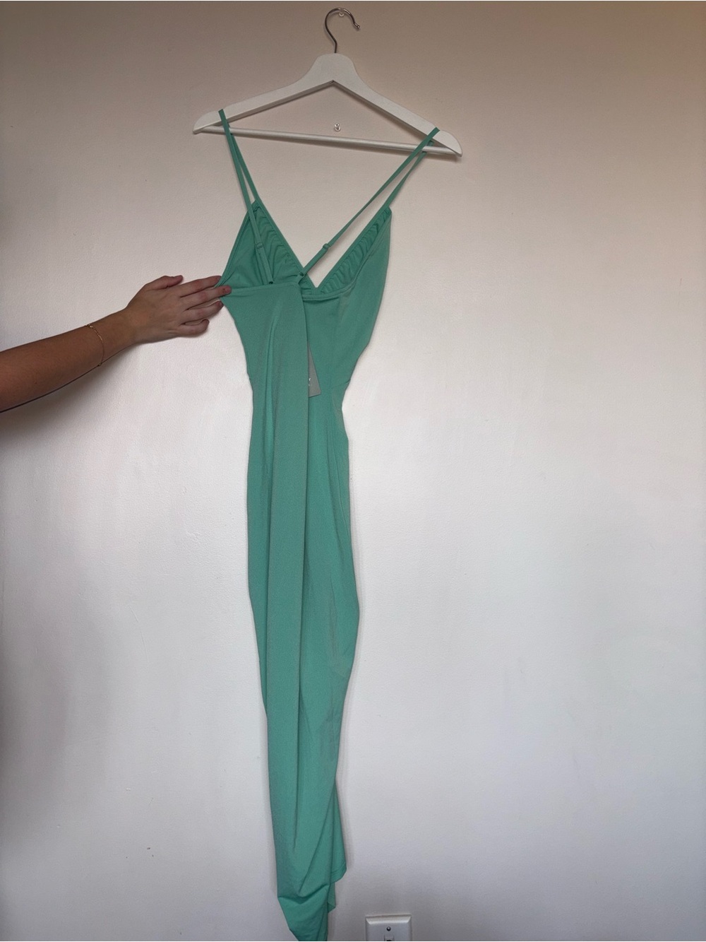 H&M Seafoam Green Spaghetti-Strap Midi Dress